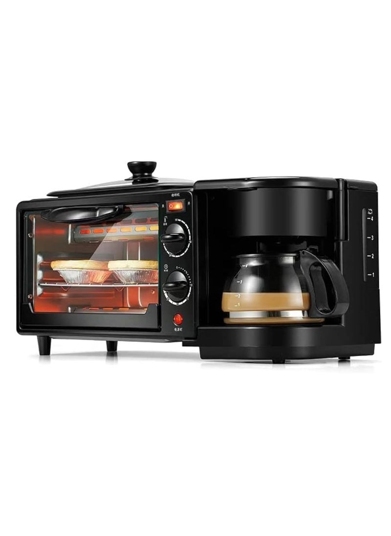 3 in 1 Breakfast Maker Microwave Oven Griddle Pan And Coffee Machine Break Fast Machine Includes Frying Pan Oven And Coffee Maker Sandwich Maker Food Warmer Grill Oven Bread Maker Tea Maker