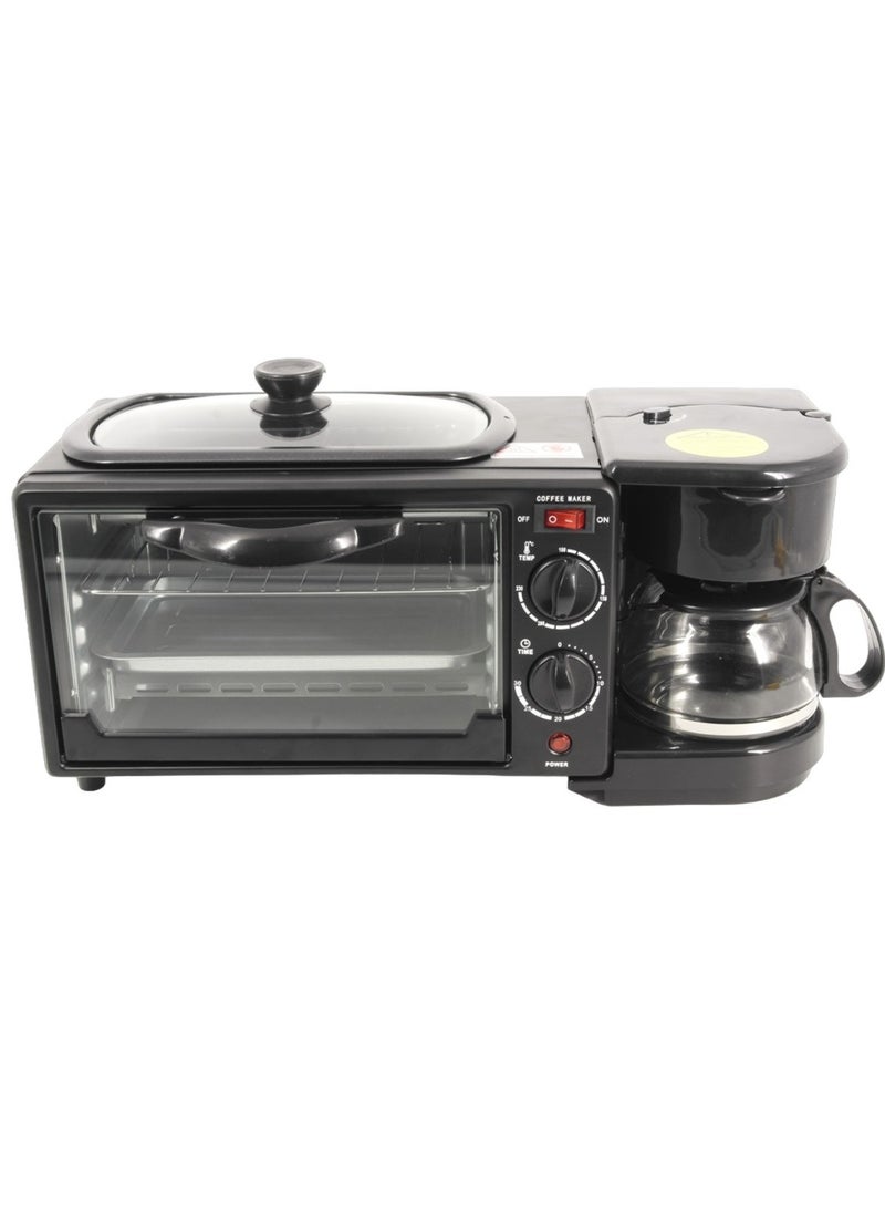 3 in 1 Breakfast Maker Microwave Oven Griddle Pan And Coffee Machine Break Fast Machine Includes Frying Pan Oven And Coffee Maker Sandwich Maker Food Warmer Grill Oven Bread Maker Tea Maker