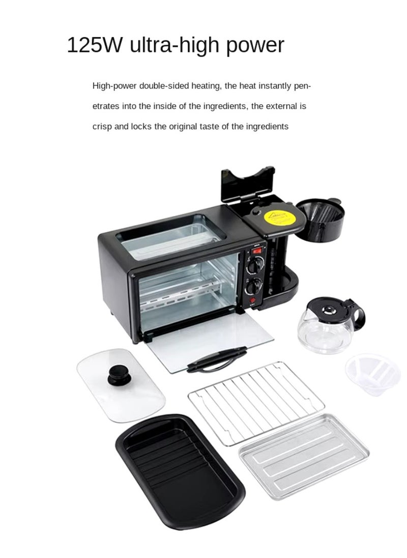 3 in 1 Breakfast Maker Microwave Oven Griddle Pan And Coffee Machine Break Fast Machine Includes Frying Pan Oven And Coffee Maker Sandwich Maker Food Warmer Grill Oven Bread Maker Tea Maker