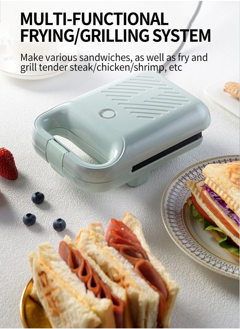 Mini Breakfast Machine , Multifunction Sandwich Maker, Waffle Maker, Panini Press Breakfast Sandwich Maker, Grilled Cheese Maker, Kitchen Appliances, Camping 600W, Lunch, Snacks