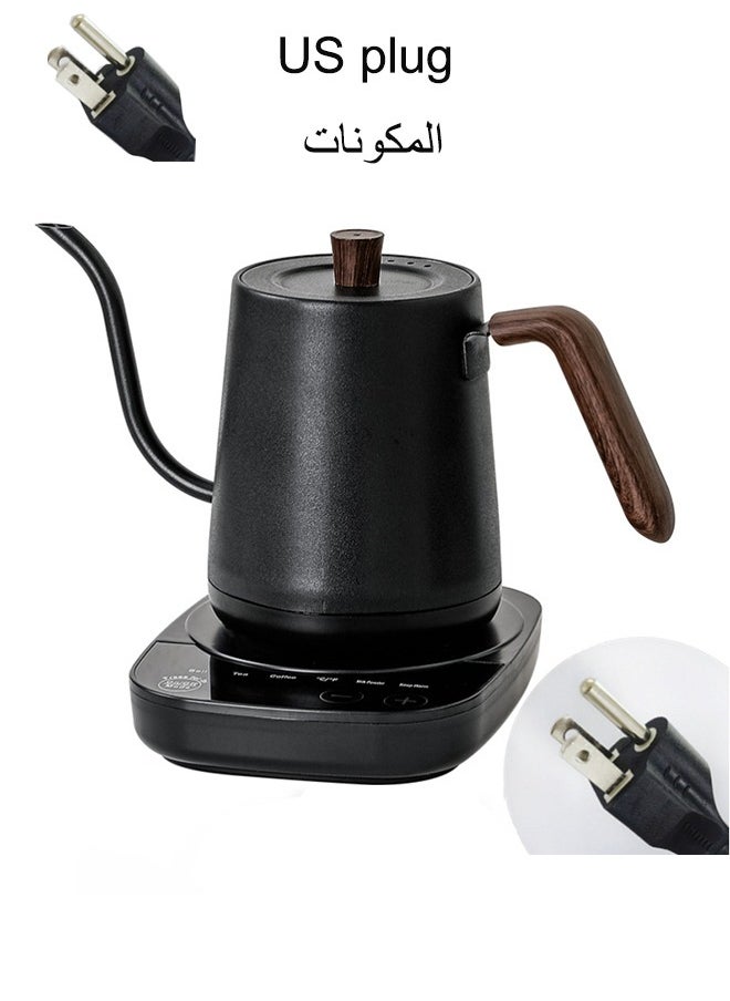 Electric Gooseneck Kettle, Stainless Steel Electric Tea Kettle, Fast Boiling Hot Water Kettle, Pour-Over Coffee and Tea Kettle, Auto Shutoff, Leak-Proof, Quick Heating, Anti-dry，1000W,0.8L（US Plug）