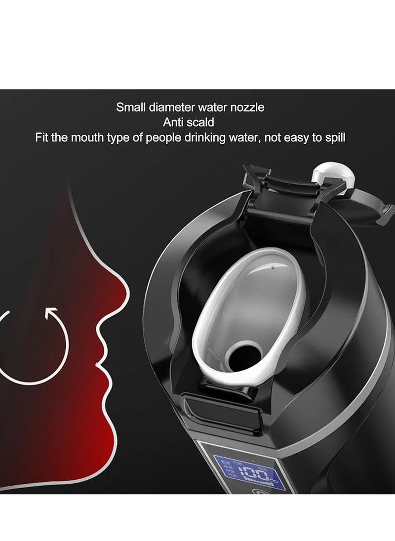 Portable Travel Electric Kettle, 500ml with Water Temperature Display, Fast Boiling, Compatible with 12V 24V Car