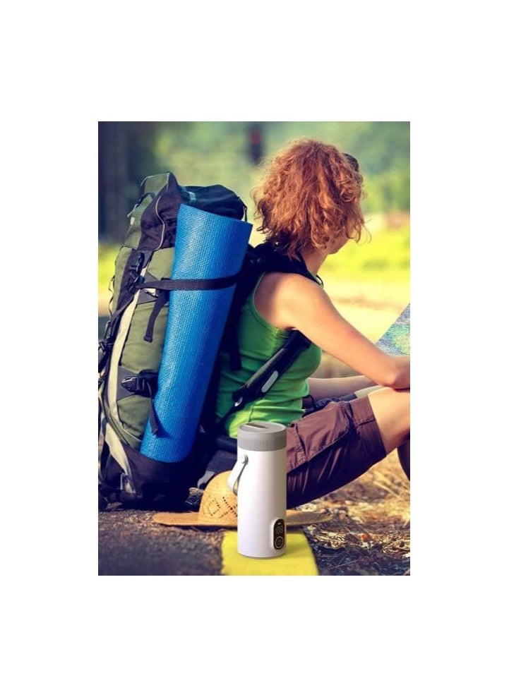 Portable Cordless Electric Kettle 10 Mins Fast Boiling 400ml 304 Stainless Steel Hot Water Kettle with 27000mAh Rechargeable Battery for Outdoor.