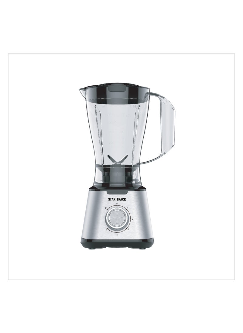 STAR TRACK 3in1 Blender, Chopper & Grinder ST-15ID-B600, 600W, 1.5L Glass Jug, 5Speed with Pulse, Anti-Slip, Low Power Consumption, Premium, Silver