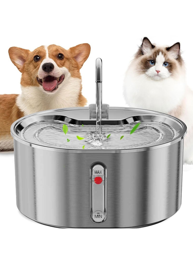 3.2 Litres Large Capacity Pet Water Dispenser 304 Stainless Steel Cat Dog Water Feeder