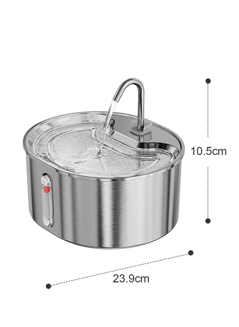 3.2 Litres Large Capacity Pet Water Dispenser 304 Stainless Steel Cat Dog Water Feeder