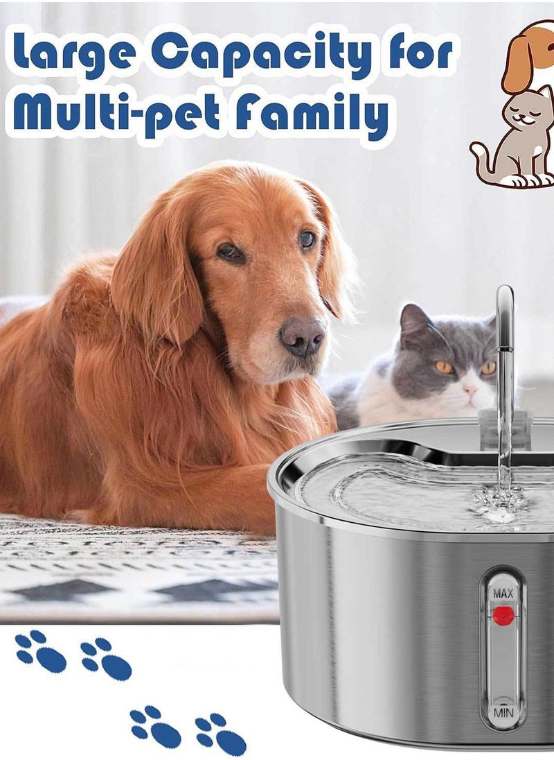 3.2 Litres Large Capacity Pet Water Dispenser 304 Stainless Steel Cat Dog Water Feeder