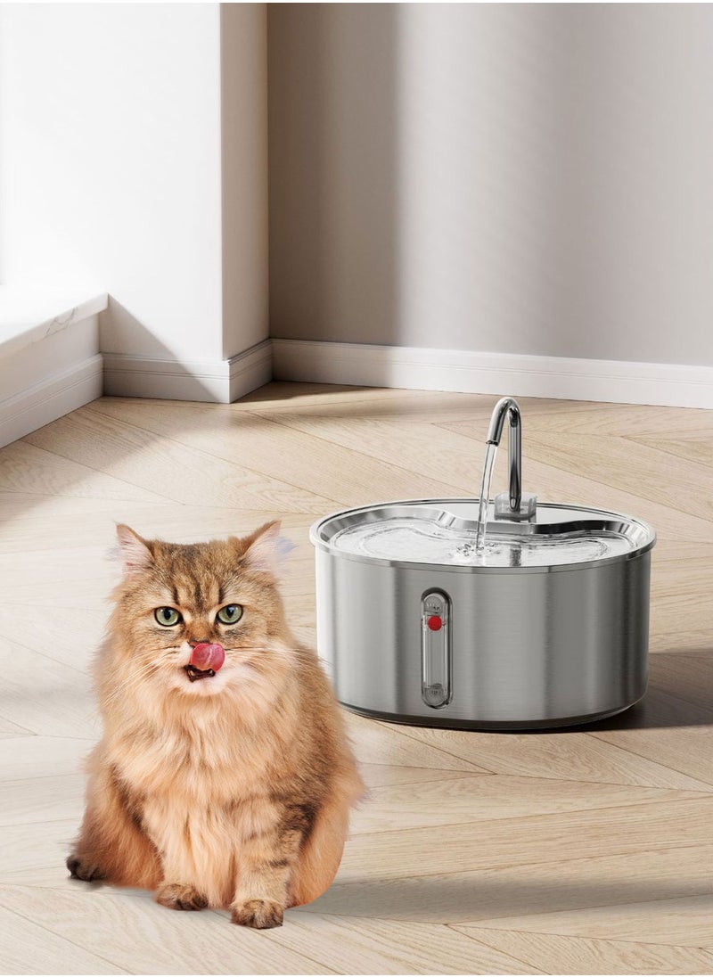 3.2 Litres Large Capacity Pet Water Dispenser 304 Stainless Steel Cat Dog Water Feeder