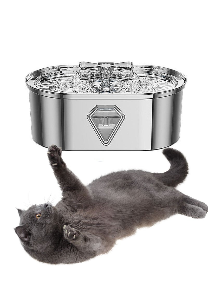 Automatic Cat Water Fountain Pet Water Dispenser Cat Stainless Steel Fountain Cat Smart Water Feeder