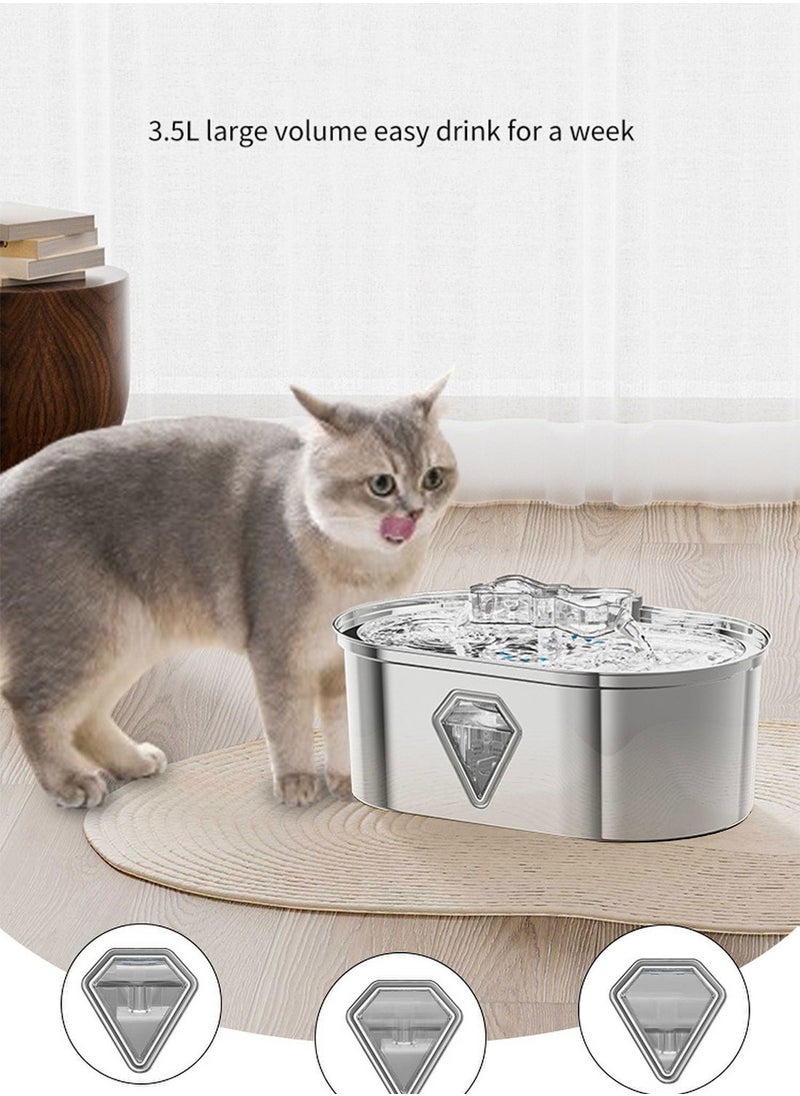 Automatic Cat Water Fountain Pet Water Dispenser Cat Stainless Steel Fountain Cat Smart Water Feeder