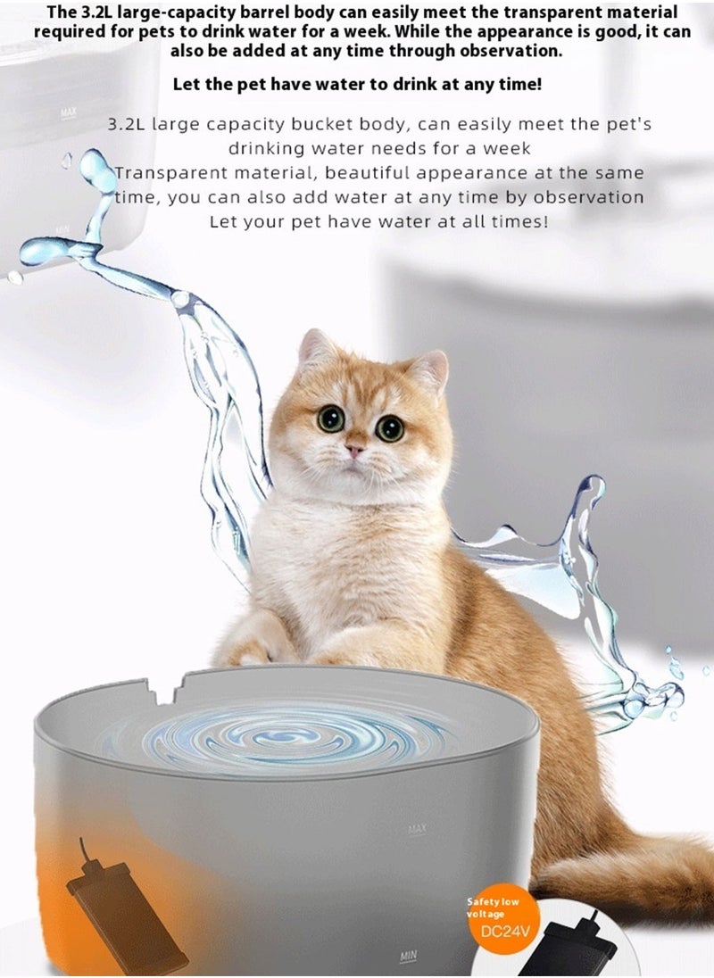 Large Capacity Cat Water Dispenser Automatic Circulation Flow Water Intelligent Cat and Dog Drinking Bowl