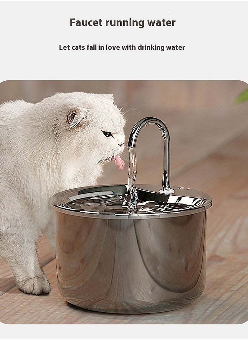 Pet Intelligent Water Dispenser Stainless Steel Fountain Automatic Circulation Cat Water Dispenser