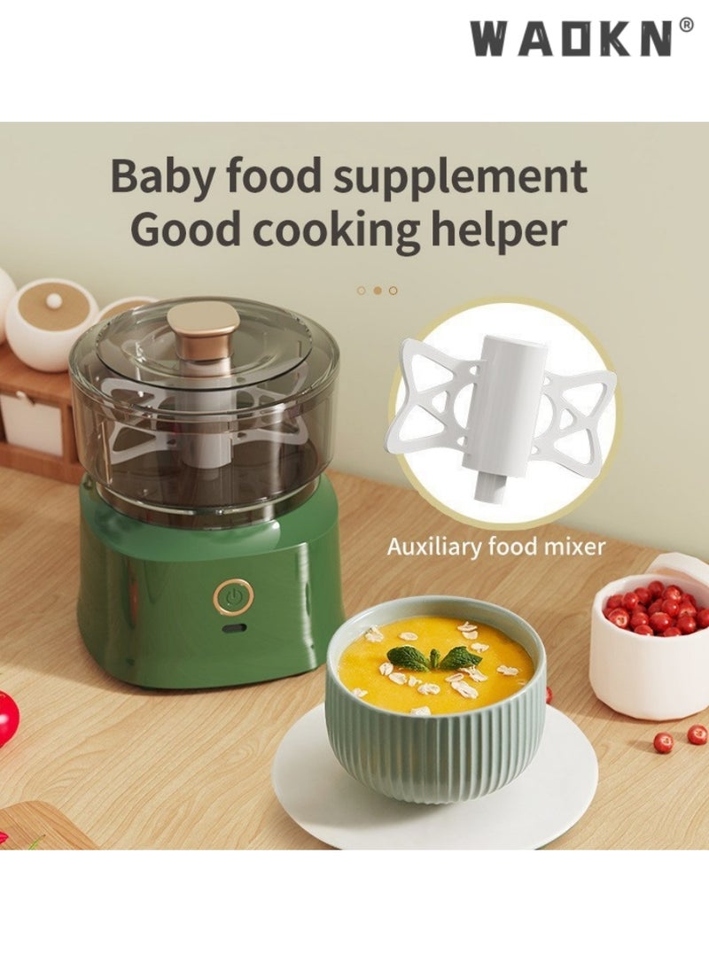 2-in-1 table kitchen mixer , 350ml Usb Charging Electric Chopper, Large Capacity Garlic Grinder, Food Processor, Multifunctional Vegetable Choppers For Pepper Onion Ginger Fruit Meat,green