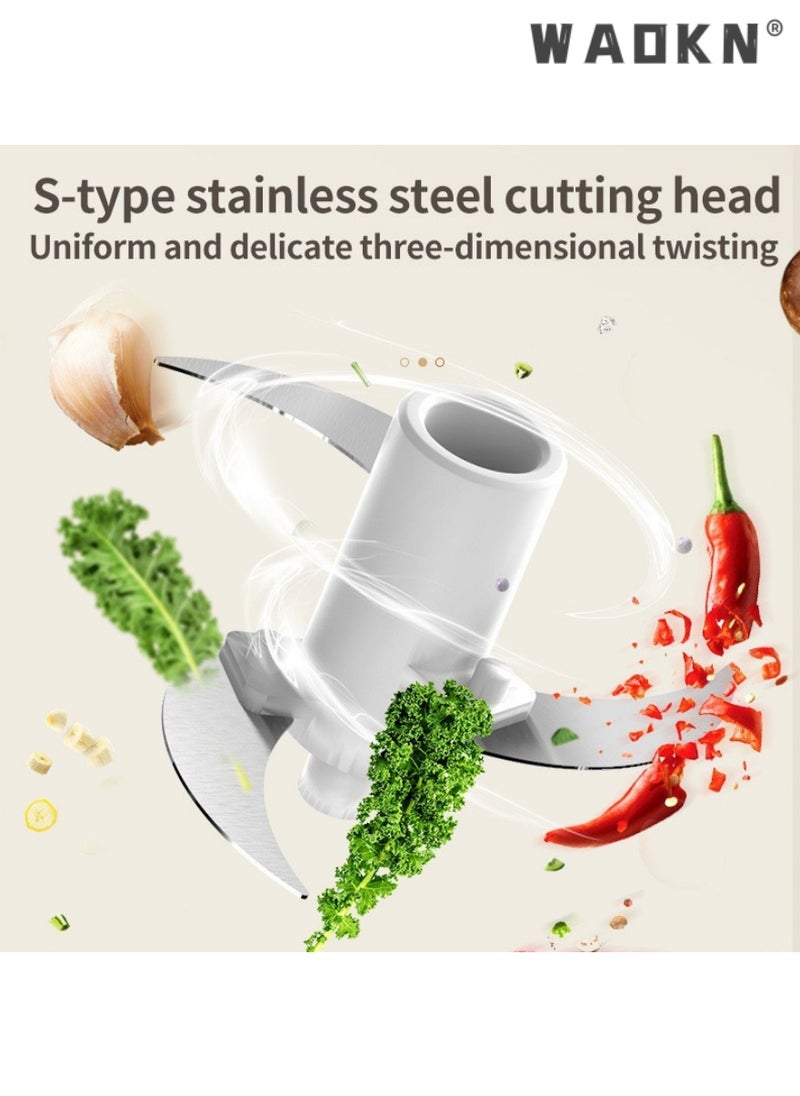 2-in-1 table kitchen mixer , 350ml Usb Charging Electric Chopper, Large Capacity Garlic Grinder, Food Processor, Multifunctional Vegetable Choppers For Pepper Onion Ginger Fruit Meat,green