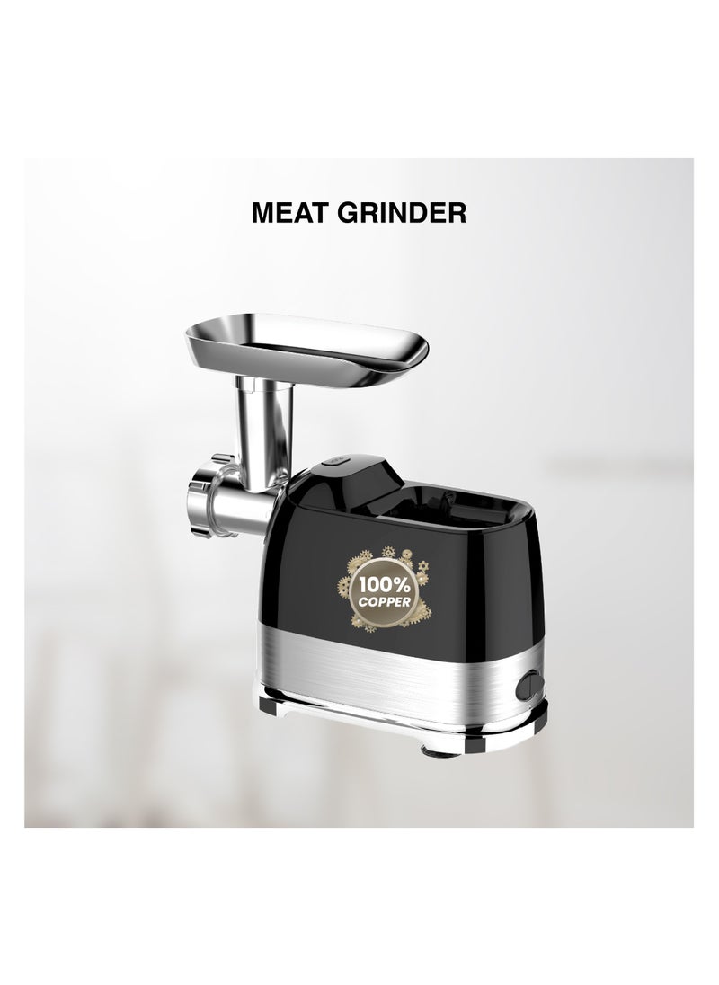 STAR TRACK Meat Grinder ST-BID-MG1300, 1300W Lock Power, 100% Copper Motor, Stainless Steel Body, Sausage Nozzles & Shredding Blades, Premium Quality