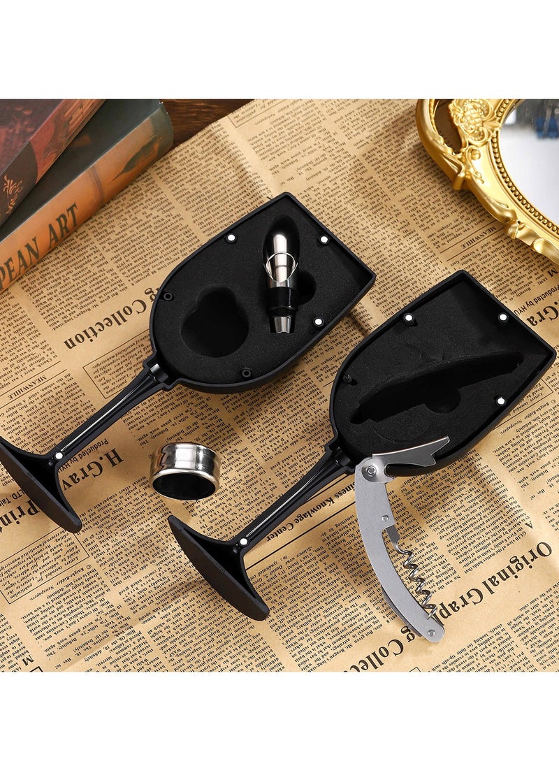 Creative Bottle Opener 3-Piece Set High Quality Wine Glass Gift Wine Tool Bottle Opener And Bottle Stopper