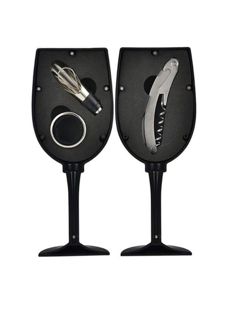 Creative Bottle Opener 3-Piece Set High Quality Wine Glass Gift Wine Tool Bottle Opener And Bottle Stopper