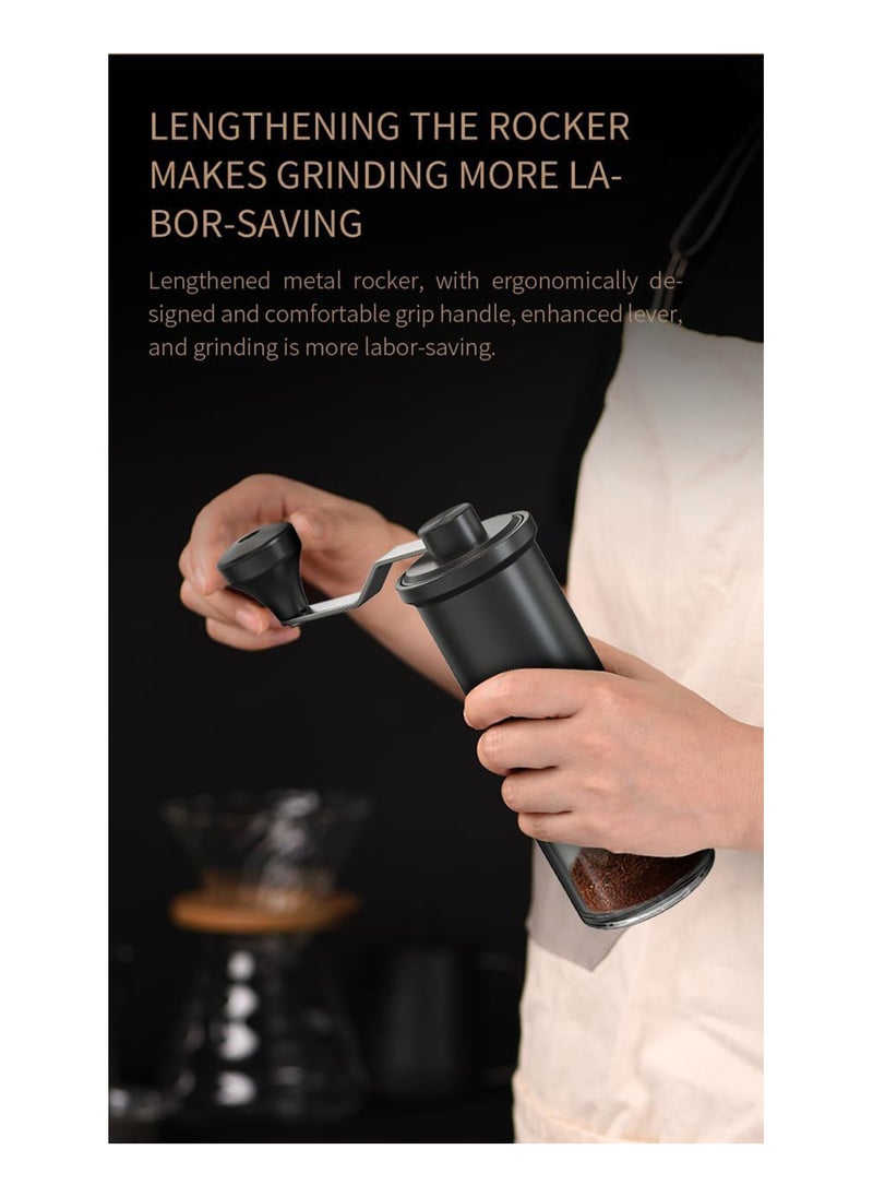 Portable Manual Coffee Grinder - 5 Adjustable Coarseness Settings - Espresso, Drip, French Press, and Pour Over - Perfect for Home, Camping, Travel