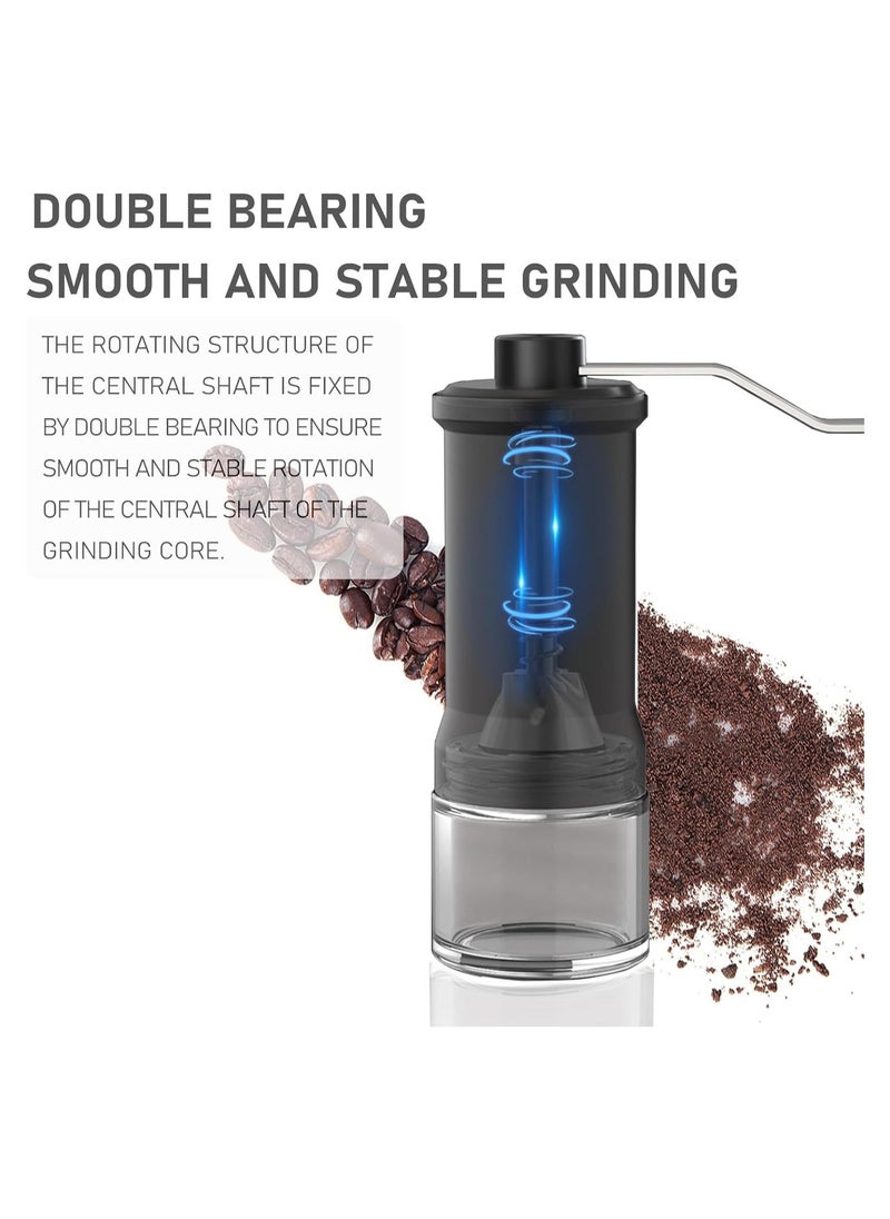 Portable Manual Coffee Grinder - 5 Adjustable Coarseness Settings - Espresso, Drip, French Press, and Pour Over - Perfect for Home, Camping, Travel