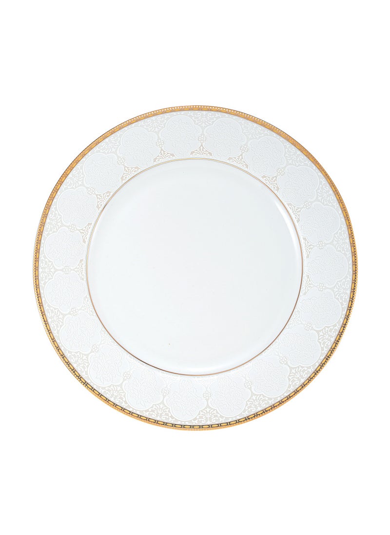 24 Piece Dinner Set Including Plates ，Dinner Plate, , Bowl,  - Serves 6 -  Gold White