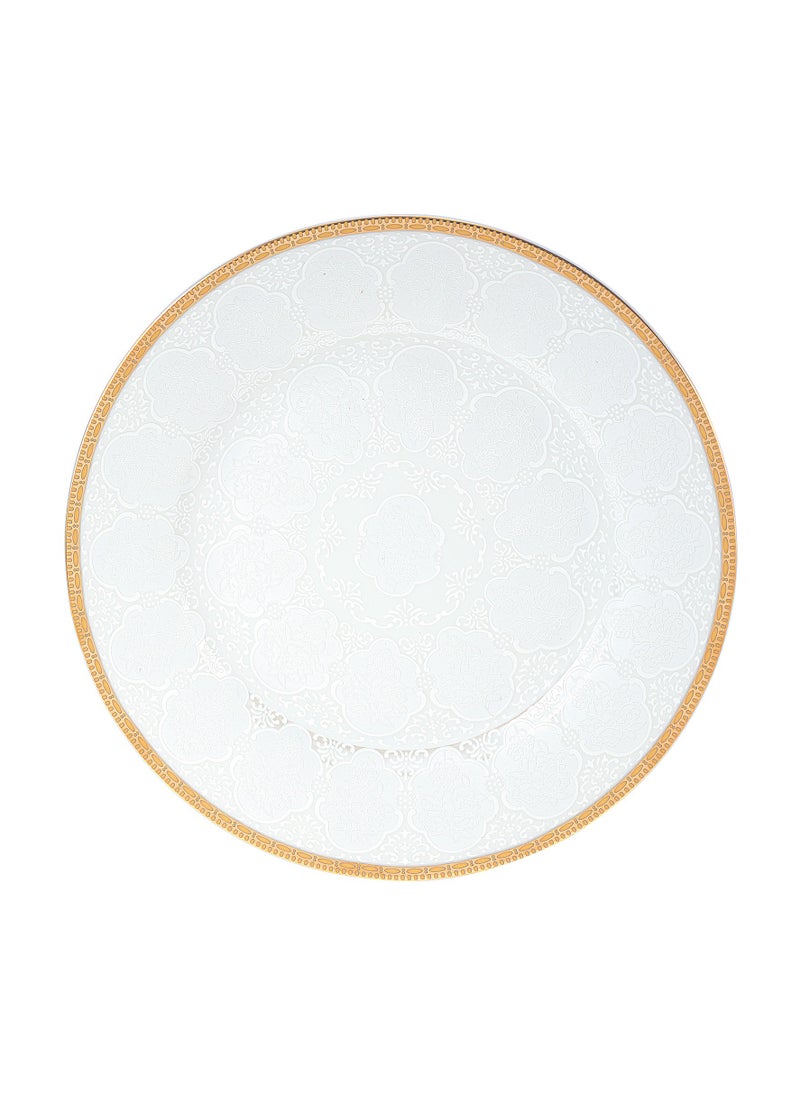 24 Piece Dinner Set Including Plates ，Dinner Plate, , Bowl,  - Serves 6 -  Gold White