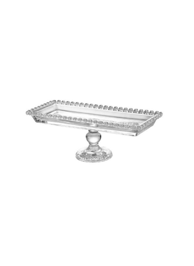 Turkish Crystal Serving Plate With Base For Sweets And Fruits, Multi-Use, 29.8CM