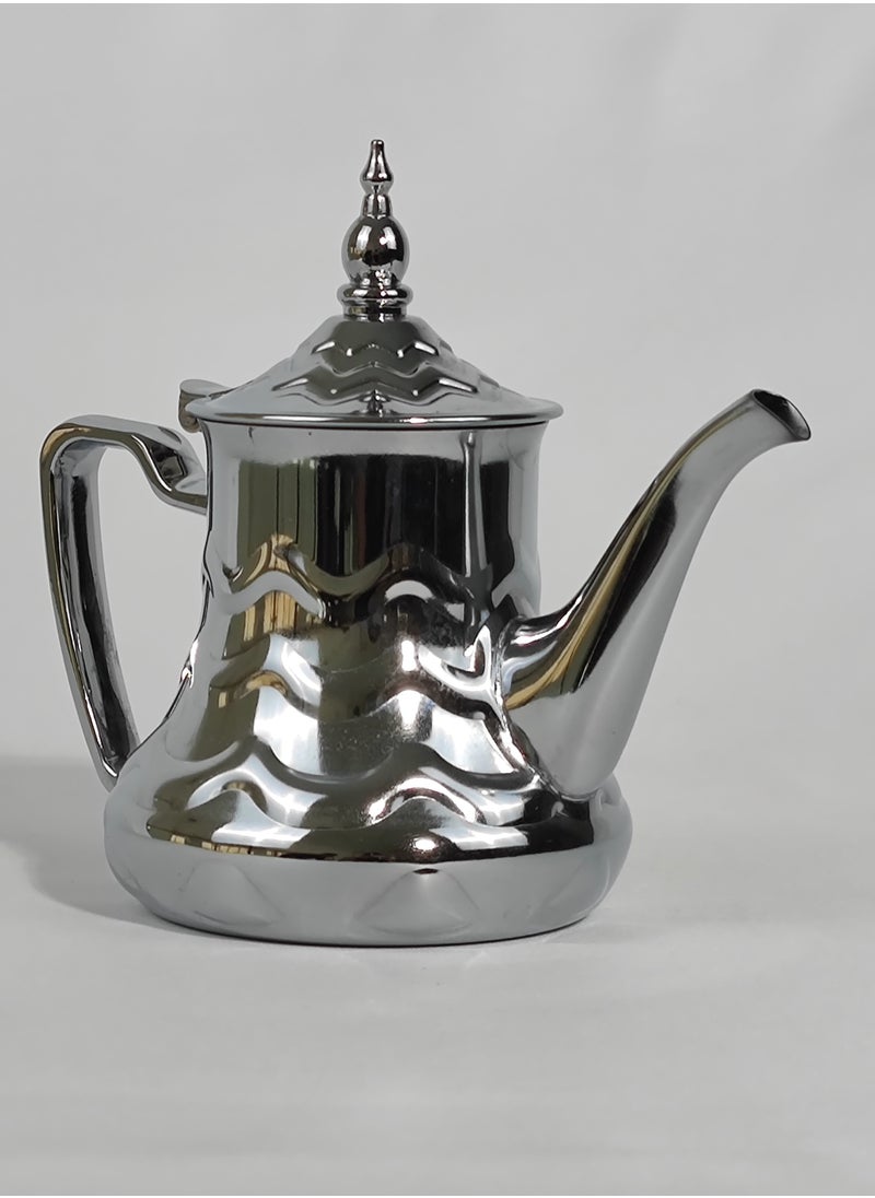 24 Oz Classic Arabic Style Engraved Design Coffee Dallah Pot Rustproof Premium Stainless Steel Teapot Mirror Finish Coffee Kettle Easy Pour Spout Tea Kettle with Hinged Lid and Ergonomic Handle Dishwasher Safe Induction Safe Teapot for Office Home