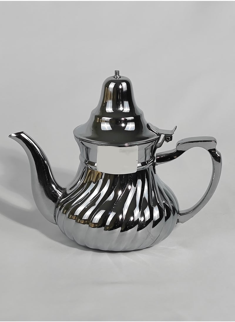 Classic Arabic Style Engraved Design Coffee Dallah Pot Rustproof Premium Stainless Steel Teapot Mirror Finish Coffee Kettle Easy Pour Spout Tea Kettle with Hinged Lid and Ergonomic Handle Dishwasher Safe Induction Safe Teapot for Office Home 0.8/1.6 L