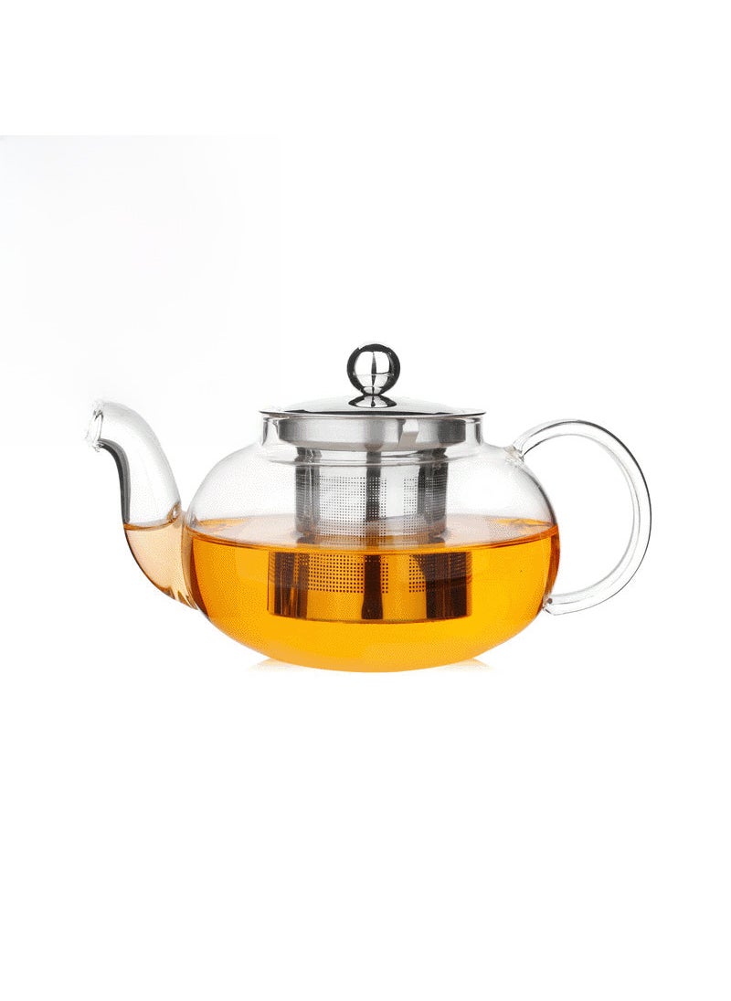 Tian Mo Heat Resistant Glass Flower Teapot Steel Leaky Teapot Glass Tea Set Tea Maker Herbal Tea Filter 800ml