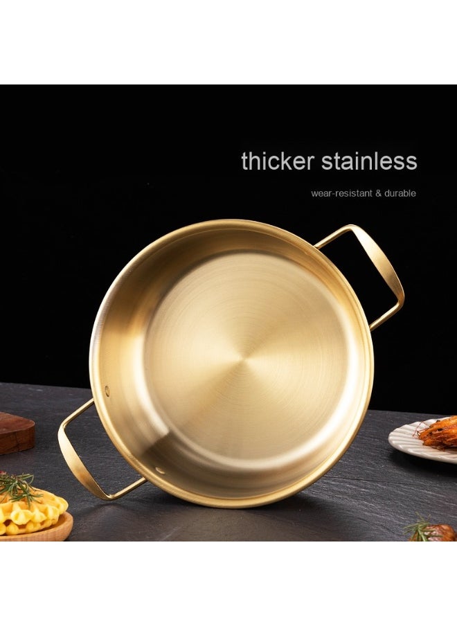 Gold Double-Handled Thickened Durable Stainless Steel Noodle Soup Pot