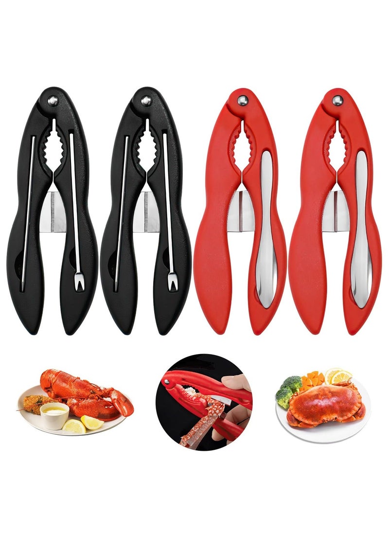 4 Pcs Crab Crackers and Tools, Multifunctional Crab Leg Crackers, Lobster Crackers and Picks Set, Crab Utensils Seafood Tools, Crab Forks Scissors Lobster Shellers, Nut Cracker Set for Crab Legs