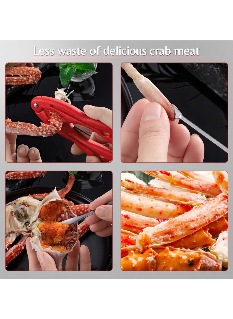 4 Pcs Crab Crackers and Tools, Multifunctional Crab Leg Crackers, Lobster Crackers and Picks Set, Crab Utensils Seafood Tools, Crab Forks Scissors Lobster Shellers, Nut Cracker Set for Crab Legs