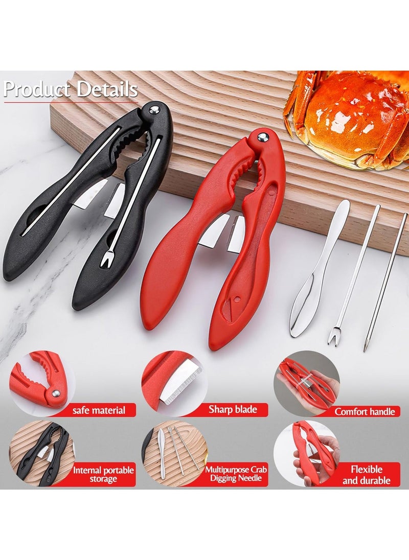 4 Pcs Crab Crackers and Tools, Multifunctional Crab Leg Crackers, Lobster Crackers and Picks Set, Crab Utensils Seafood Tools, Crab Forks Scissors Lobster Shellers, Nut Cracker Set for Crab Legs