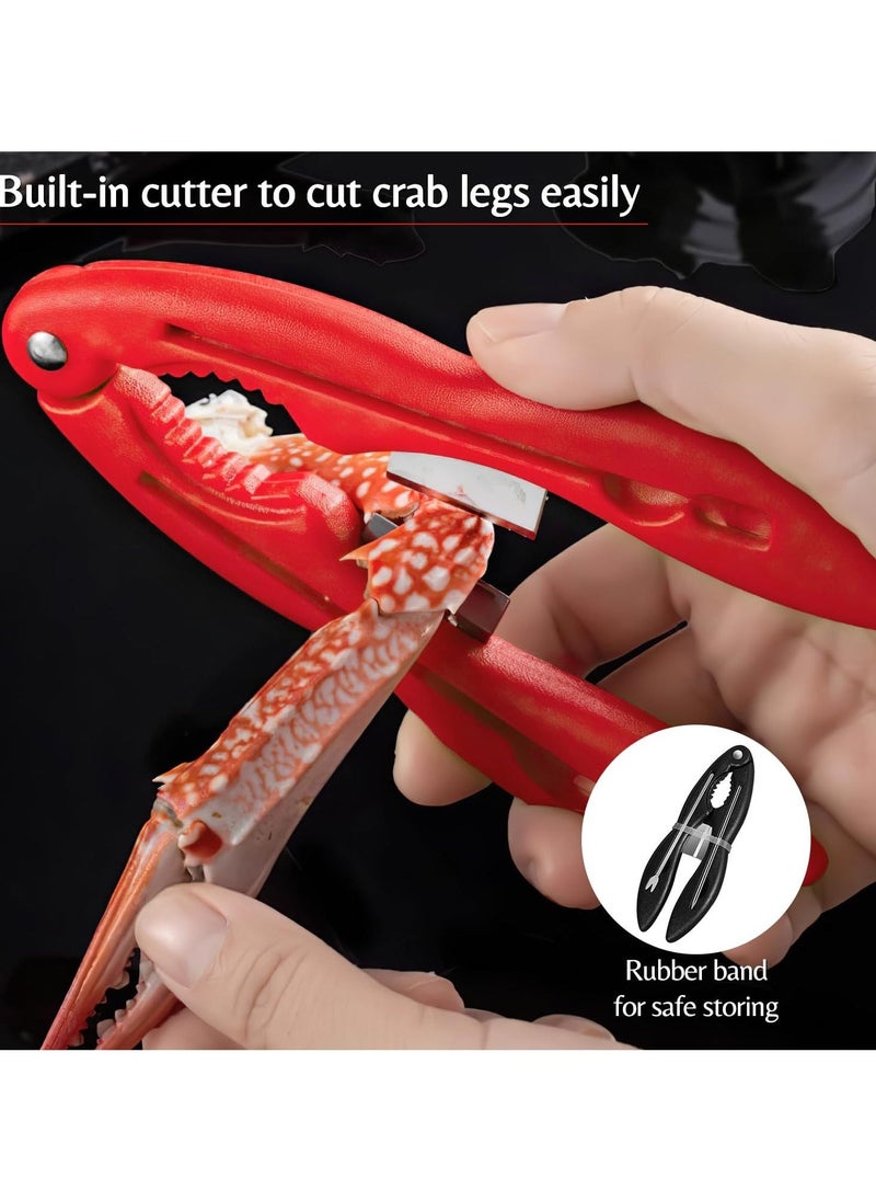 4 Pcs Crab Crackers and Tools, Multifunctional Crab Leg Crackers, Lobster Crackers and Picks Set, Crab Utensils Seafood Tools, Crab Forks Scissors Lobster Shellers, Nut Cracker Set for Crab Legs