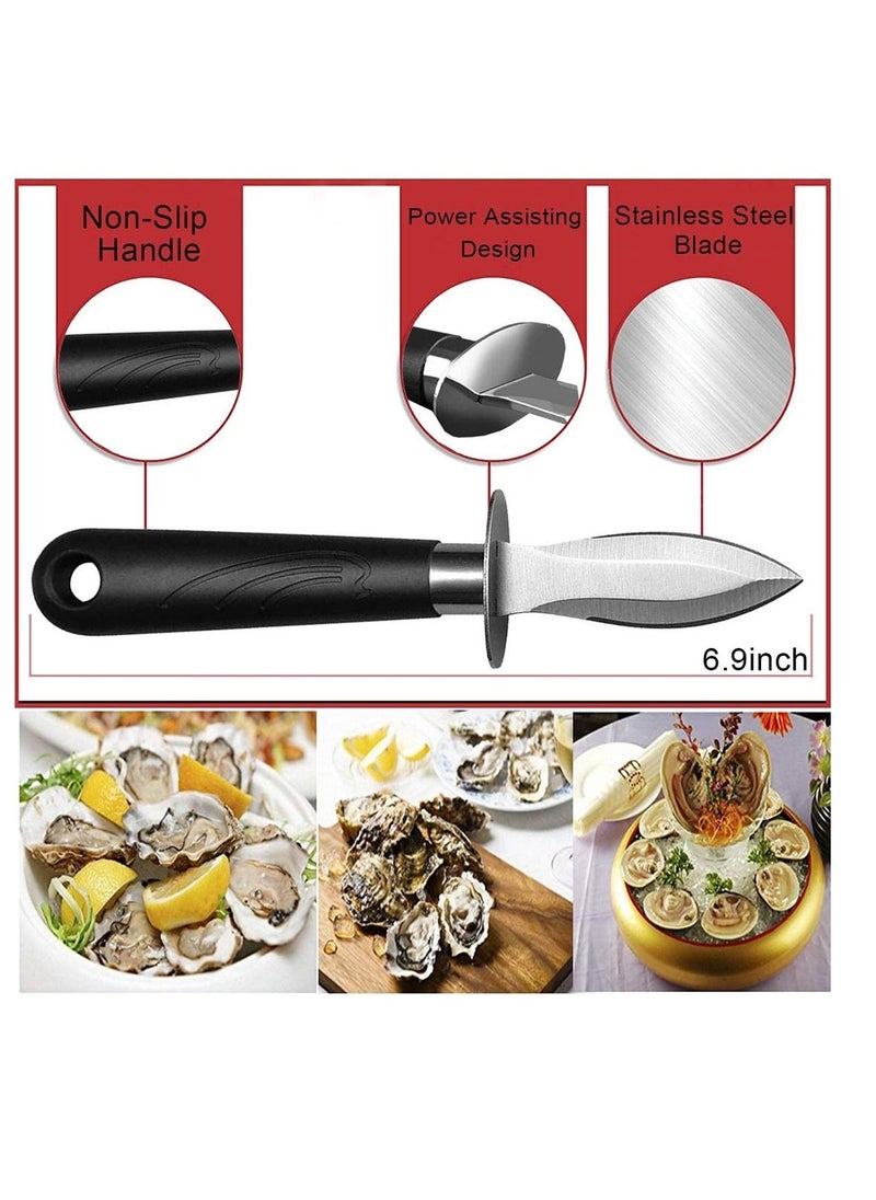 3PCS Oyster Shucking Knife Stainless Steel Shucker Set