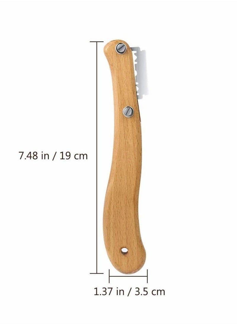 Bread Slashing Tool, Dough Scoring Lame with Wood Handle Bread Bakers Cutter Dough Making Razor with 5 Blades for Bread Baking DIY Dough Making Razor Bread Bakeware Kitchen Cake Dessert Shop