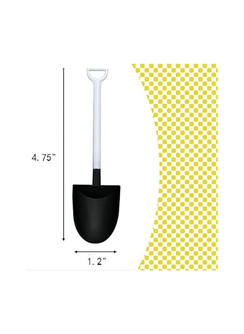 100 PCS Black Mini Shovel Shape Spoons, Disposable Plastic Ice Cream Dessert Pudding Yogurt Sugar Shovel Spoon