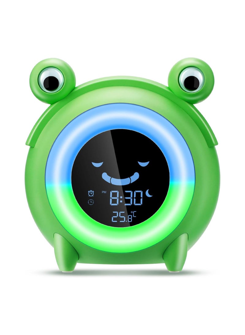 Kids Alarm Clock, Sleep Trainer Clock Sun & Moon Rise Kids Toddler Clock Children's Sound Machine Wake Up Light & Colorful Night Light Teach Kids Day & Night Digital Bedside Clock