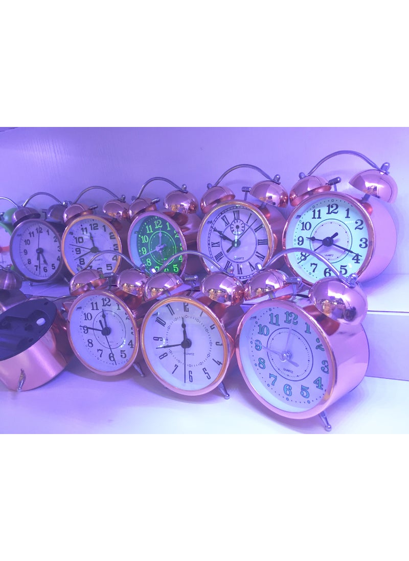 3.5 Twin Bell Alarm Clock Silent Sweep Copper Rose gold shell mixed order