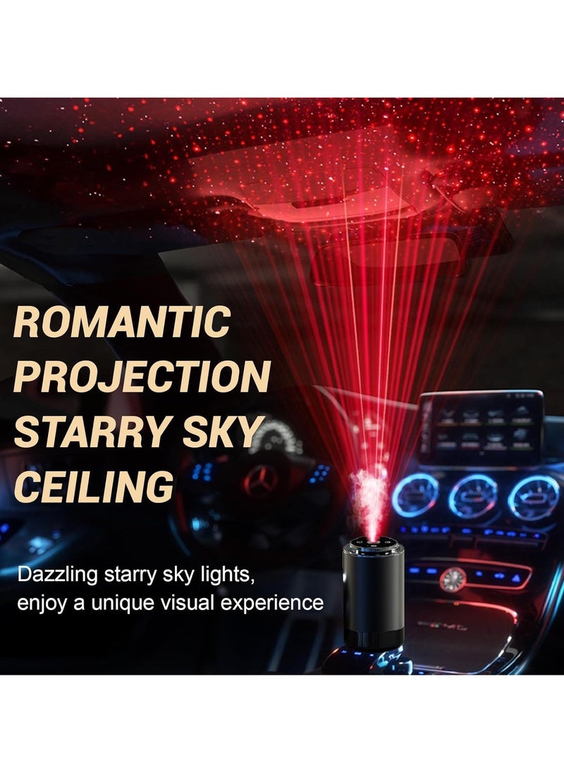 Smart Car Air Freshener, Car Air Freshener Diffuser with Starry Sky Projection and Perfume Oil, Rechargeable Car Aroma Diffuser, Auto On/Off Intelligent Car Diffuser, Cologne