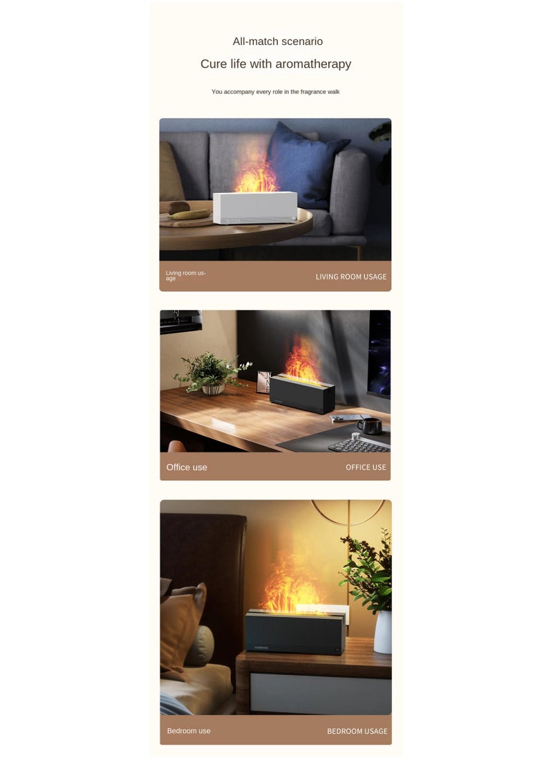 Colorful Simulation Flame Aromatherapy Machine Desktop Silent Diffuser 3D Fireplace Atmosphere Lamp Air Humidification