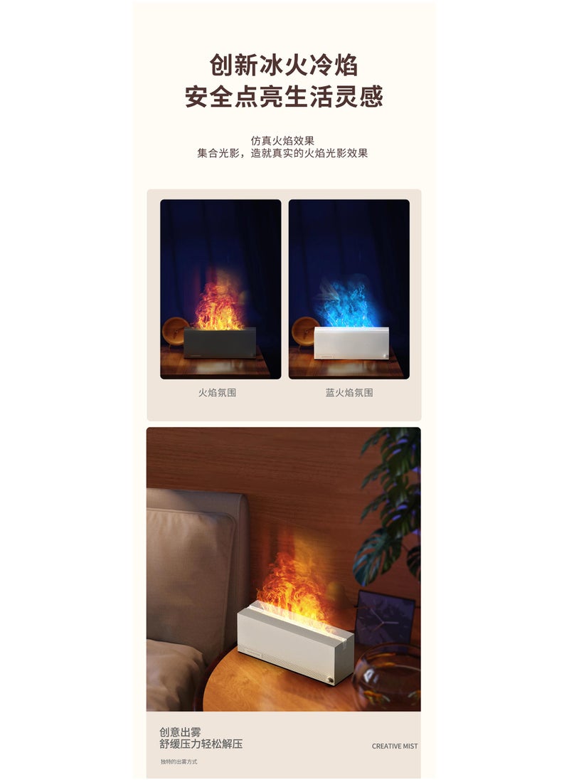 Colorful Simulation Flame Aromatherapy Machine Desktop Silent Diffuser 3D Fireplace Atmosphere Lamp Air Humidification