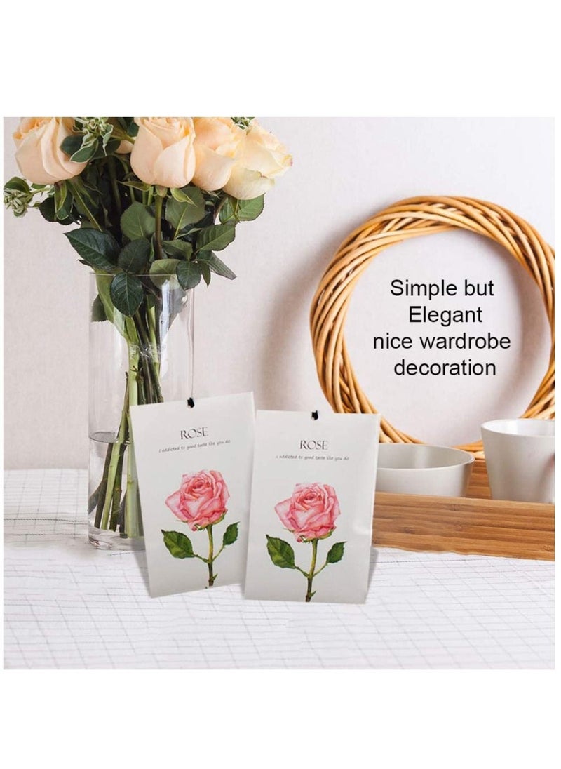 Rose Sachet 1Box 12Pcs Rose Dried Flower Bag Scent Sachet Drawer Freshener Rose Closet Air Freshener Scented Drawer Deodorizer Freshener for Drawers Closet Home Car Fragrance Product