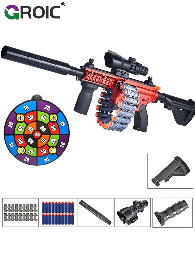 M416 Toy Gun Soft Bullets, Toy Foam Blasting Gun, Shooting Games Machine Gun Toys M416 Soft Bullet Gun with Eva Soft Bullet, Elastic Chain, Silencer, Target and Bullet Accessories