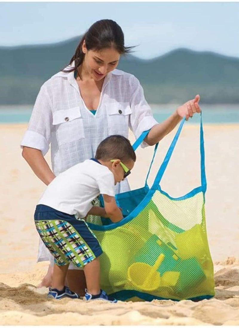 Mesh Extra Large Beach Bag Tote Bag for Carrying Beach Toys Grocery Shopping Picnic Vacation Mesh Beach Bag and Tote for Sand Toys Beach Net for Kids