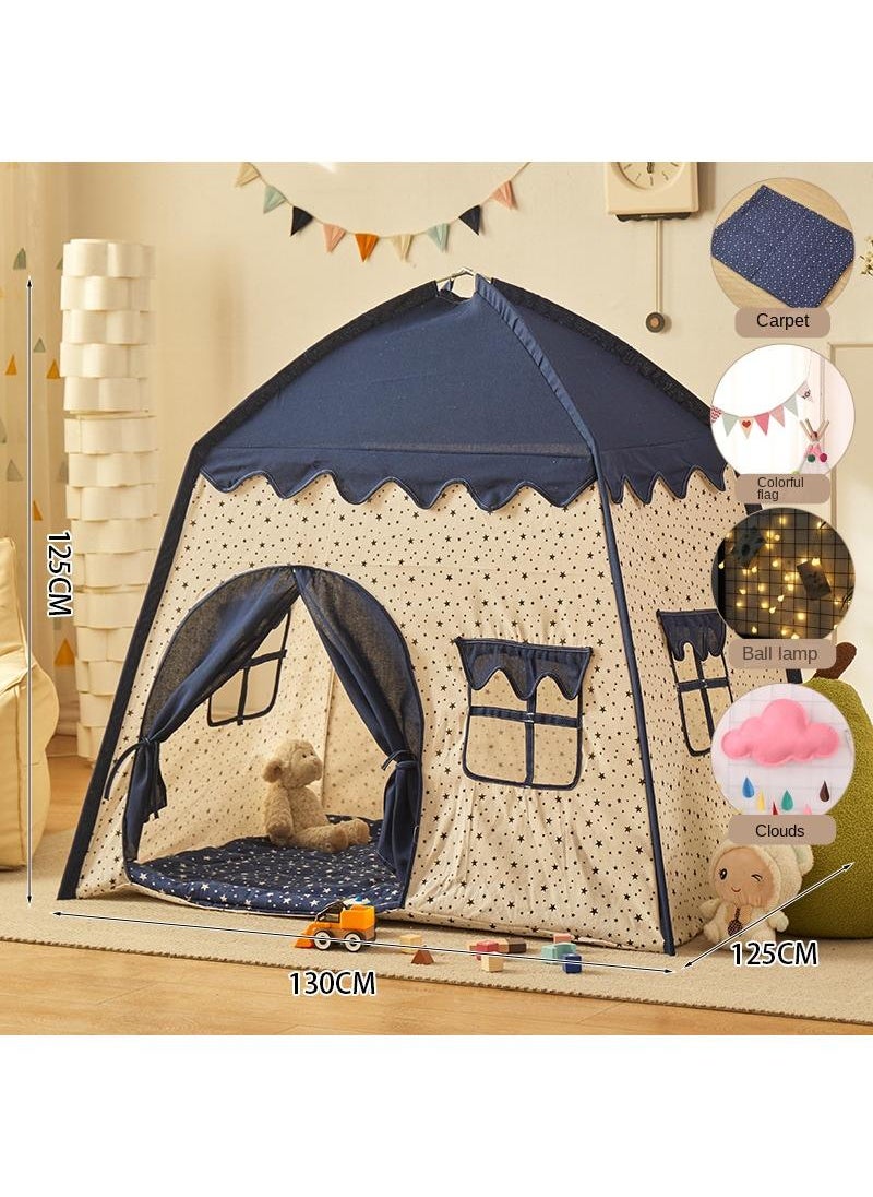 Kids Princess Tent With Carpet Ball Colored Flag Cloud Tent Game House Girl'S Princess Toy House Boy'S Indoor Small House Children'S Day Gift Birthday Gift