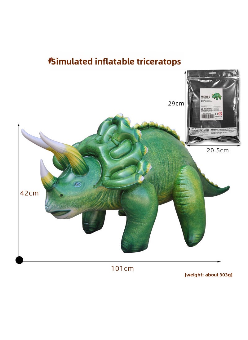 Cross-Border explosion cartoon inflatable simulation animal model giraffe big dinosaur birthday scene layout toy props DI-TRI4 Triceratops