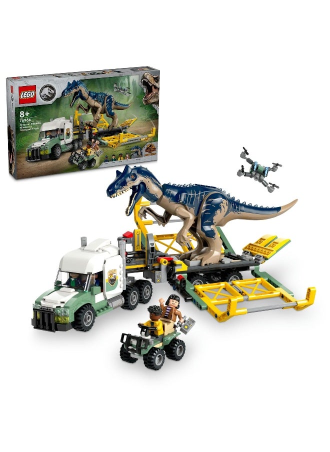 LEGO Jurassic World Dinosaur Missions: Allosaurus Transport Truck 76966 Building Toy Set (588 Pieces)