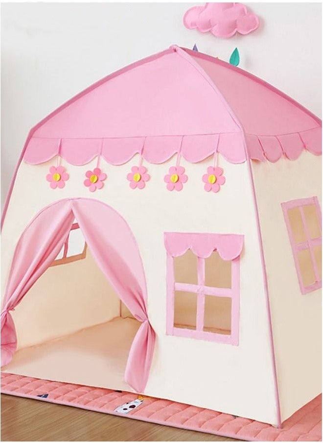 Kids Tent Indoor or Outdoor Toddler Tent with Several Windows for Boys Girls Gift Suitable 3-4 person Large Kids Playhouse Tent Toys Pink