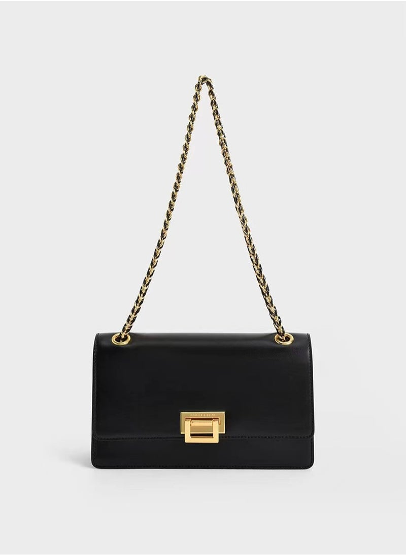 Charles & Keith Chain Small Square Bag Shoulder Bag Crossbody Bag